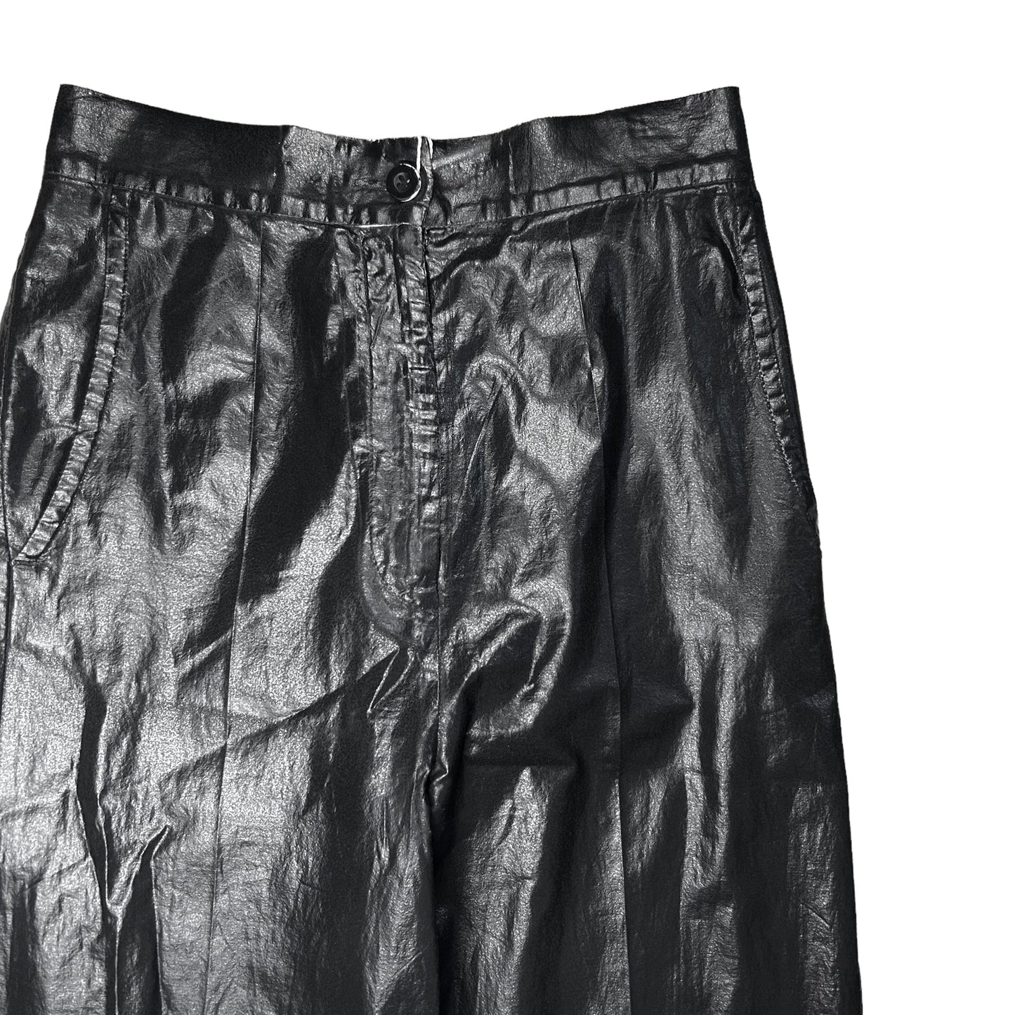 MM6 Maison Margiela Dyed Leather Look Pants - AW22