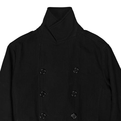Dirk Bikkembergs Zip Leather Hem Peacoat - AW06