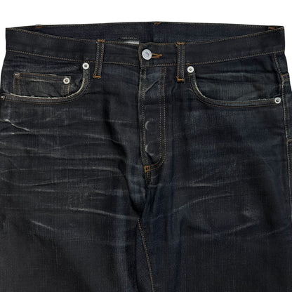 Dior Homme Dark Coated Whisker Straight Jeans - SS05