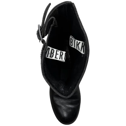 Dirk Bikkembergs Buckled Waxed Leather Boots