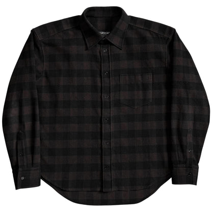Balenciaga Padded Shoulder Check Flannel Shirt - SS17