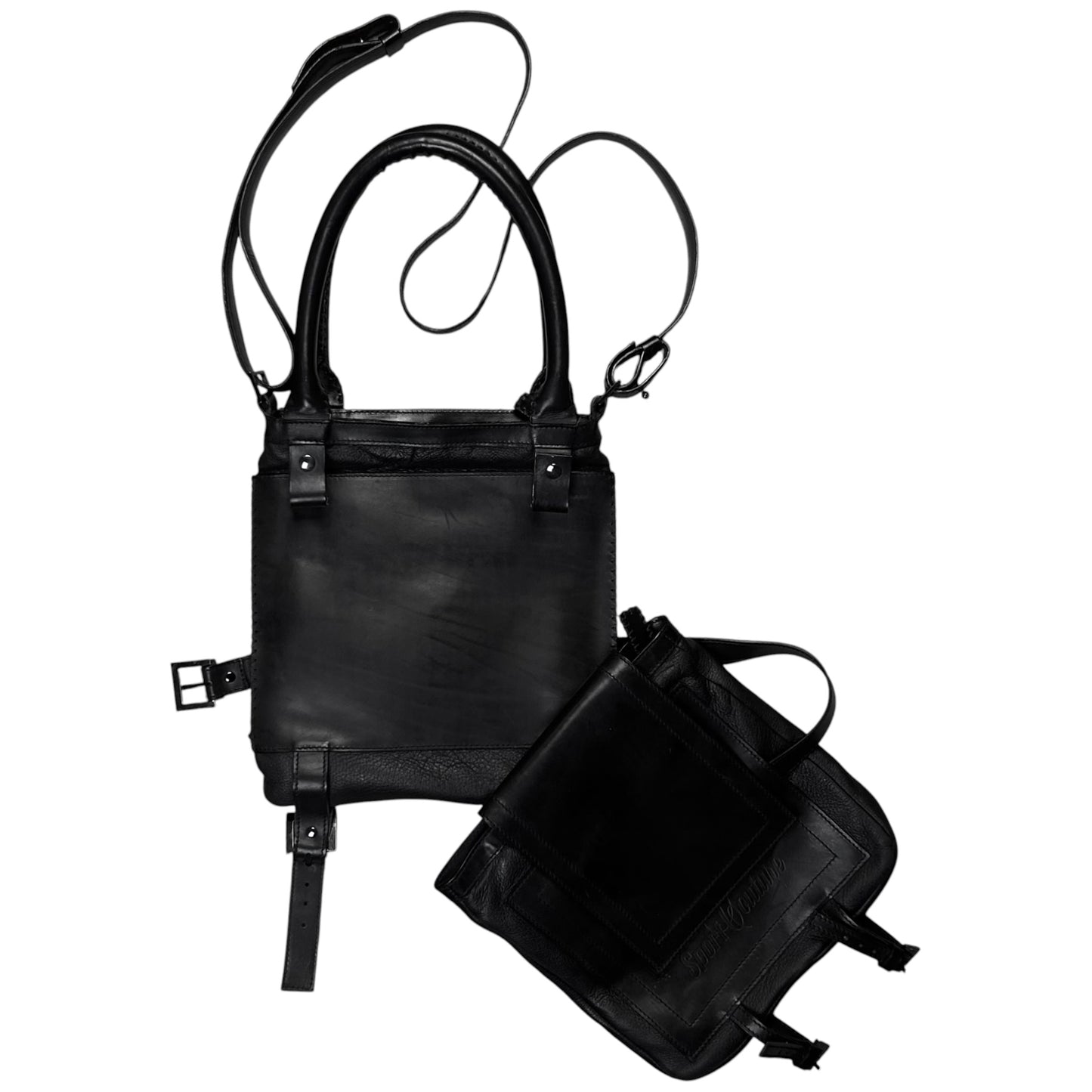 Dirk Bikkembergs Multi Bondage Strap Dual Leather Bag