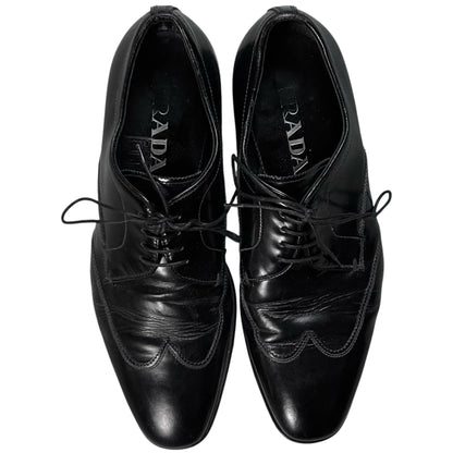 Prada Metal Logo Heel Derbies