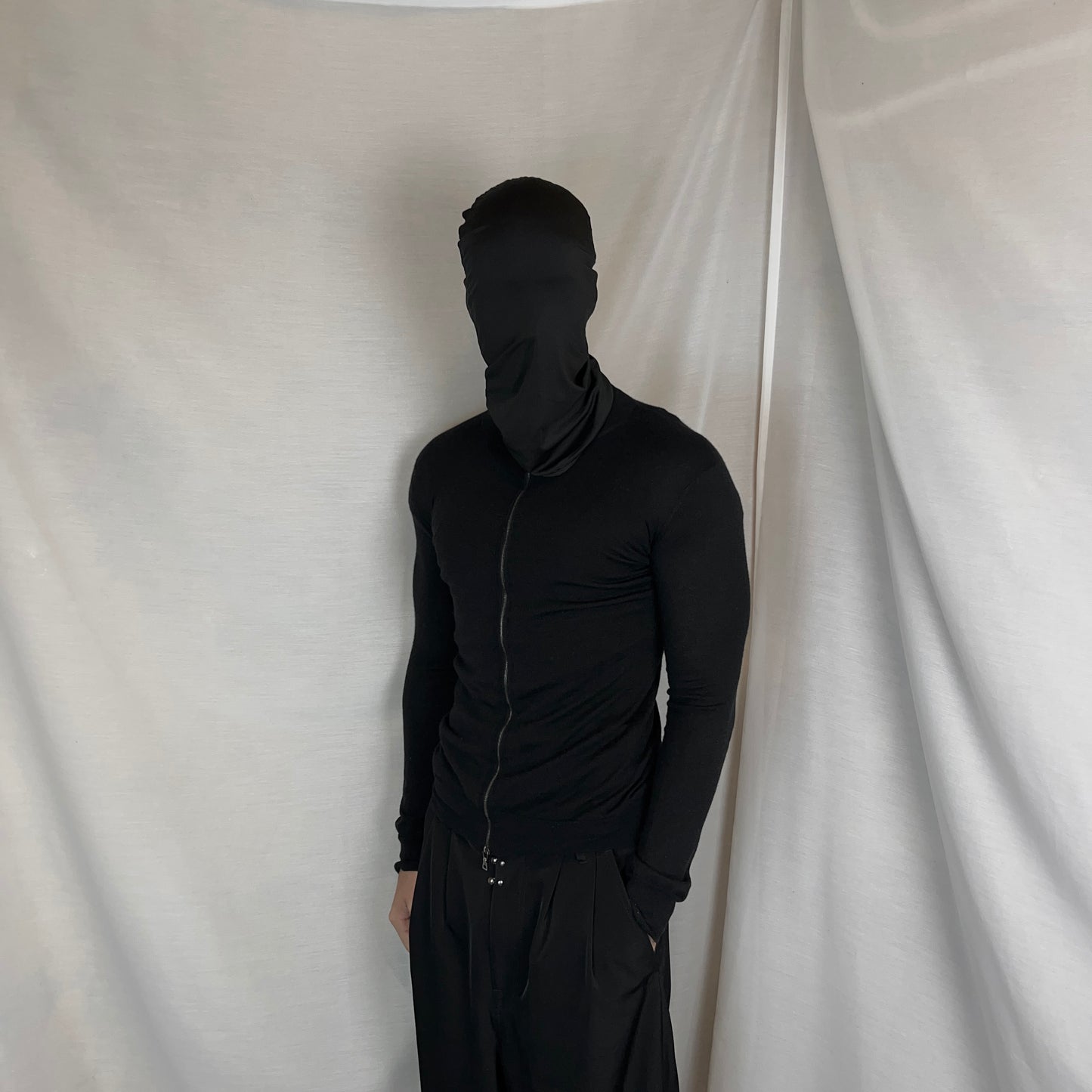 Prada Leather Patch Zip Sweater