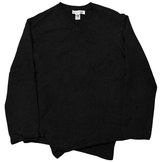 Comme des Garcons Shirt Asymmetric Hem V-Neck Knit Sweater