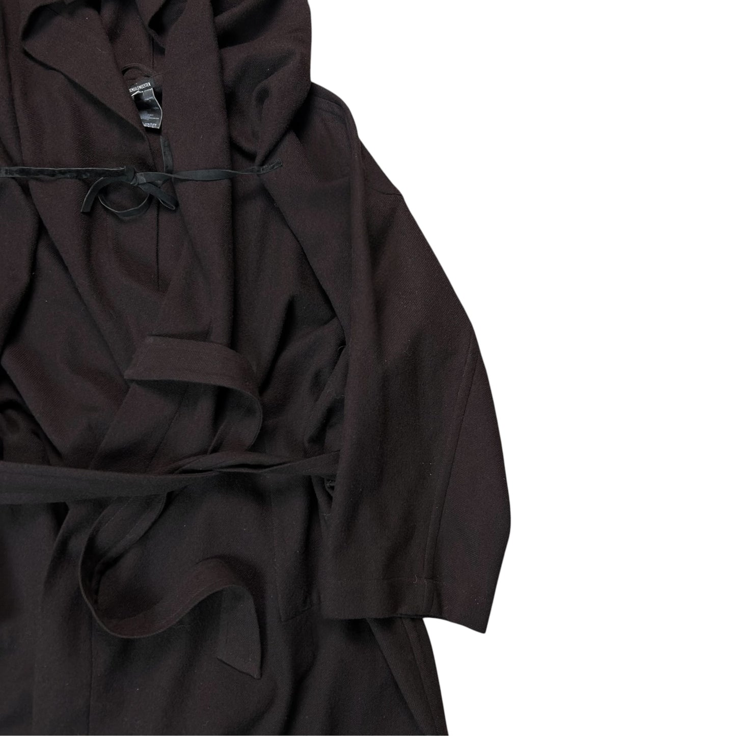 Ann Demeulemeester Belted Leather String Wool Coat - AW02
