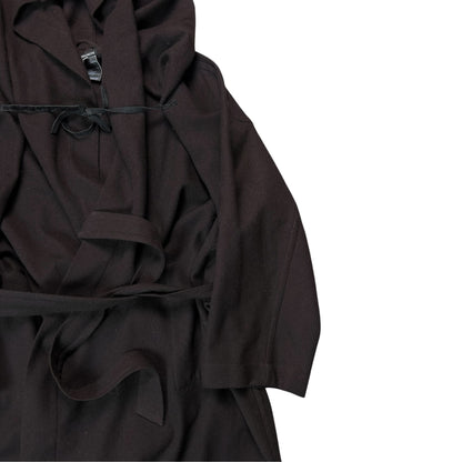 Ann Demeulemeester Belted Leather String Wool Coat - AW02