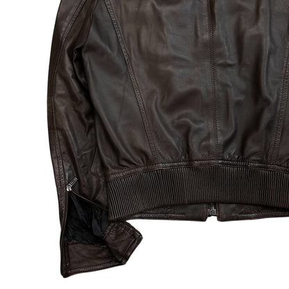 Dirk Bikkembergs Cargo Racer Bomber Leather Jacket