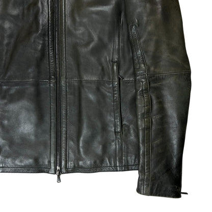 Dirk Bikkembergs Oil Dyed Leather Moto Jacket