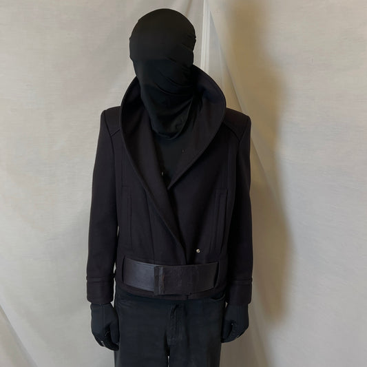 Gucci by Tom Ford Asymmetric Velcro Belted Cashmere Jacket - AW04