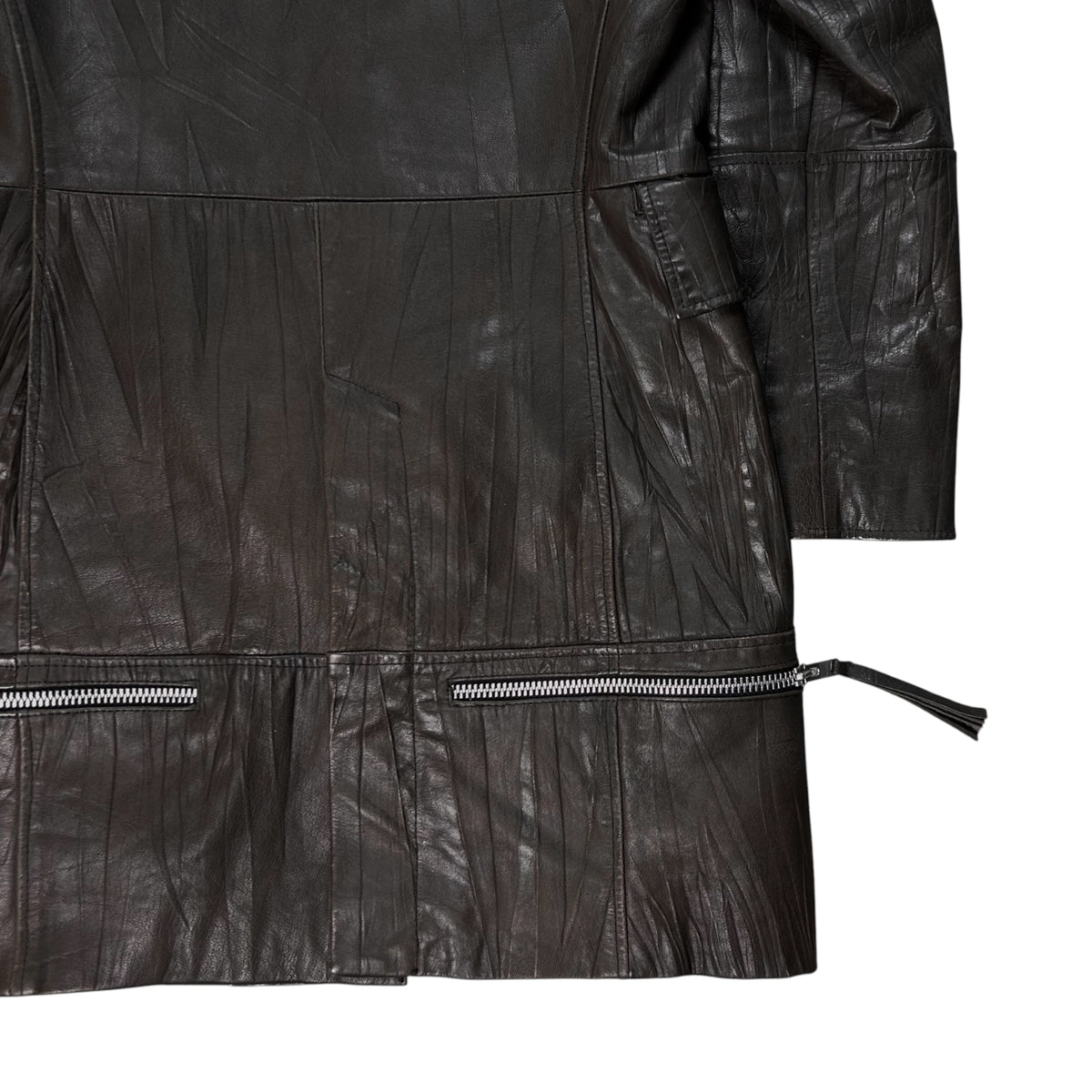 Dirk Bikkembergs Zip Military Leather Coat - AW06