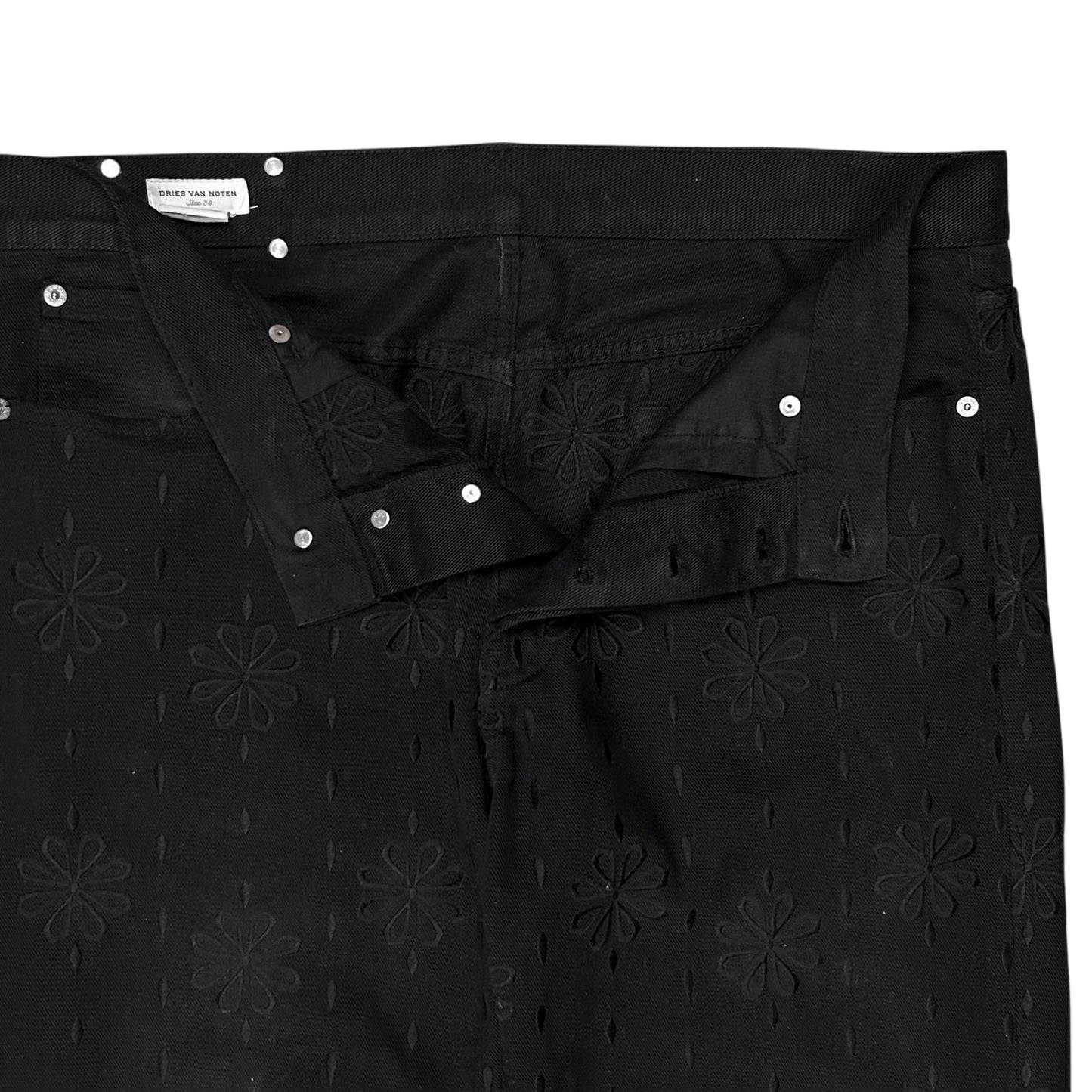 Dries Van Noten Floral Laser Cut Jeans - AW18