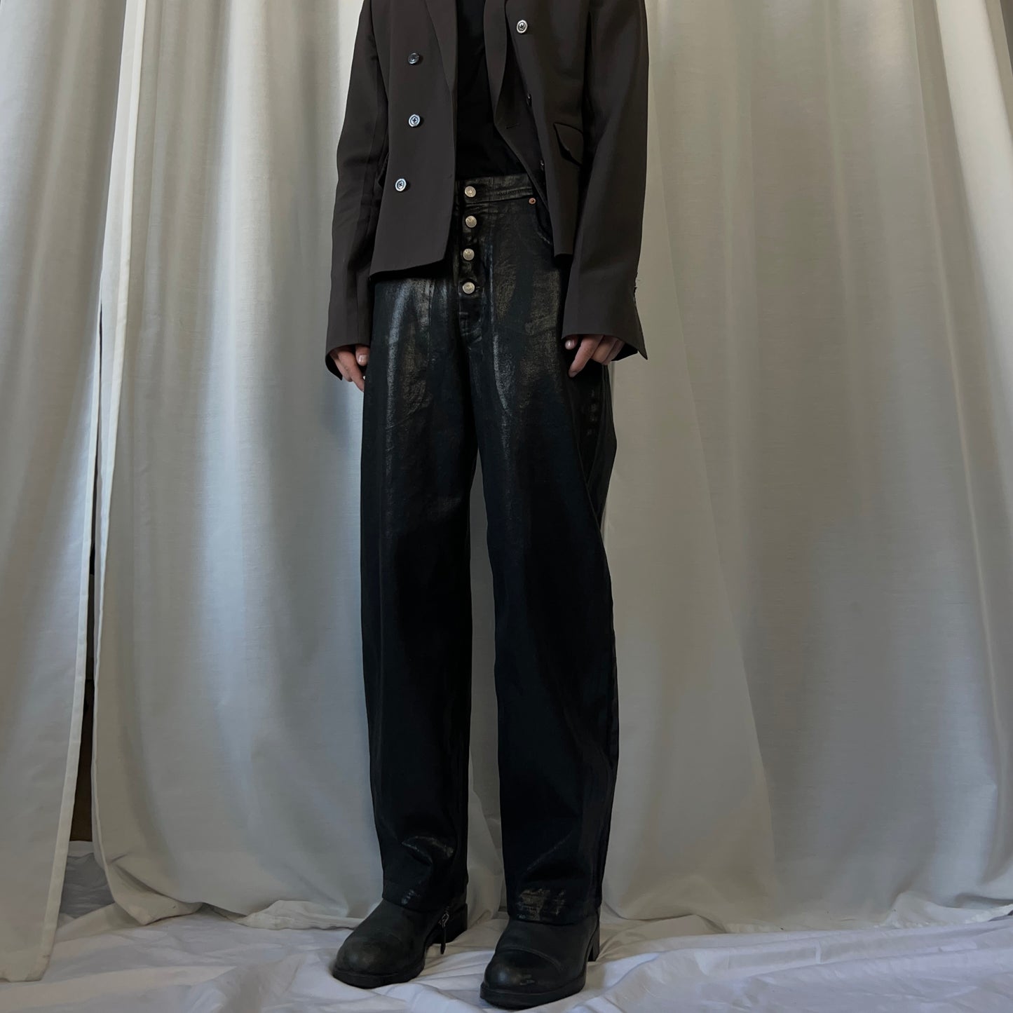 MM6 Maison Margiela Waxed Exposed Button Jeans - SS22