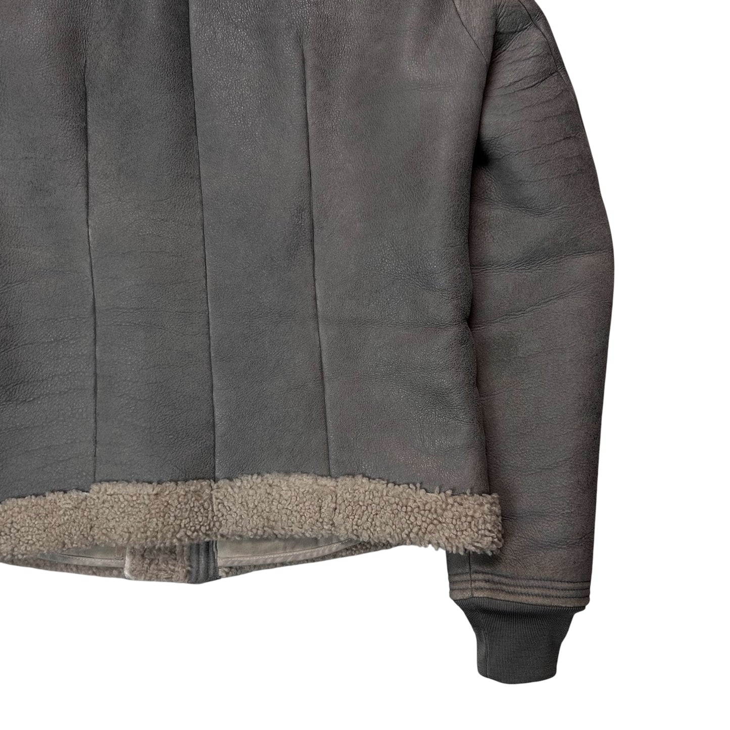 Rick Owens Hooded Shearling Leather Jacket - 2010s