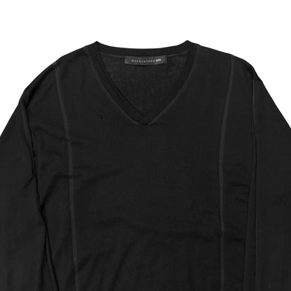 Mackintosh 0002 Trimmed V-Neck Wool Sweater - SS18