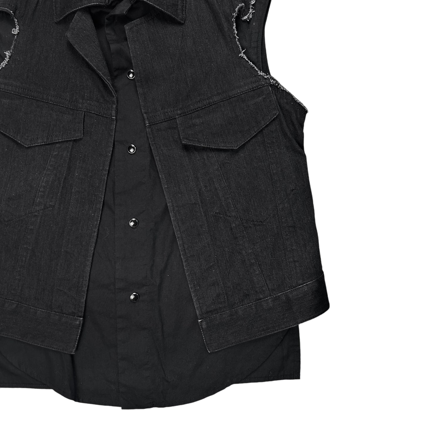 Y‘s Yohji Yamamoto Shirt Layered Denim Vest