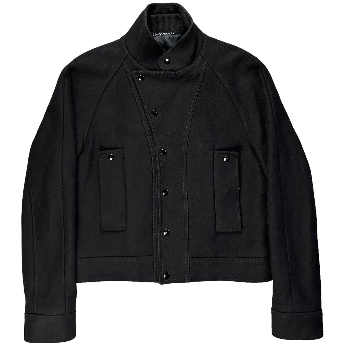 Balenciaga Cropped Snap Wool Bomber Jacket - AW09