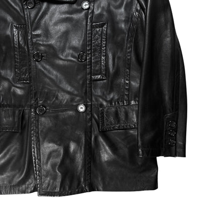 Gucci by Tom Ford Military Leather Peacoat - AW96