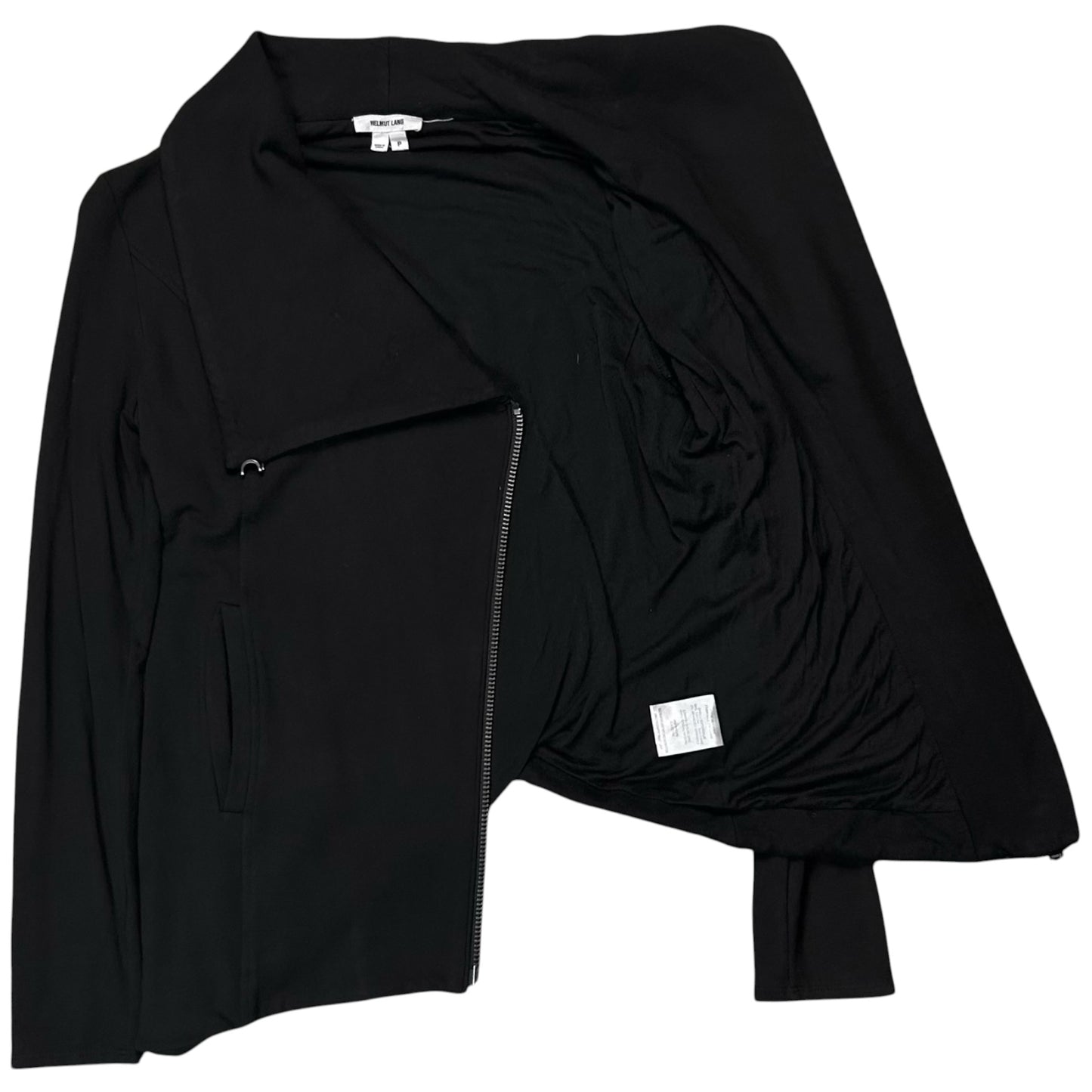 Helmut Lang Asymmetric Drape Collar Rayon Jacket - SS14