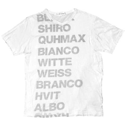Comme des Garcons Shirt Bianco Reversed Print T-Shirt