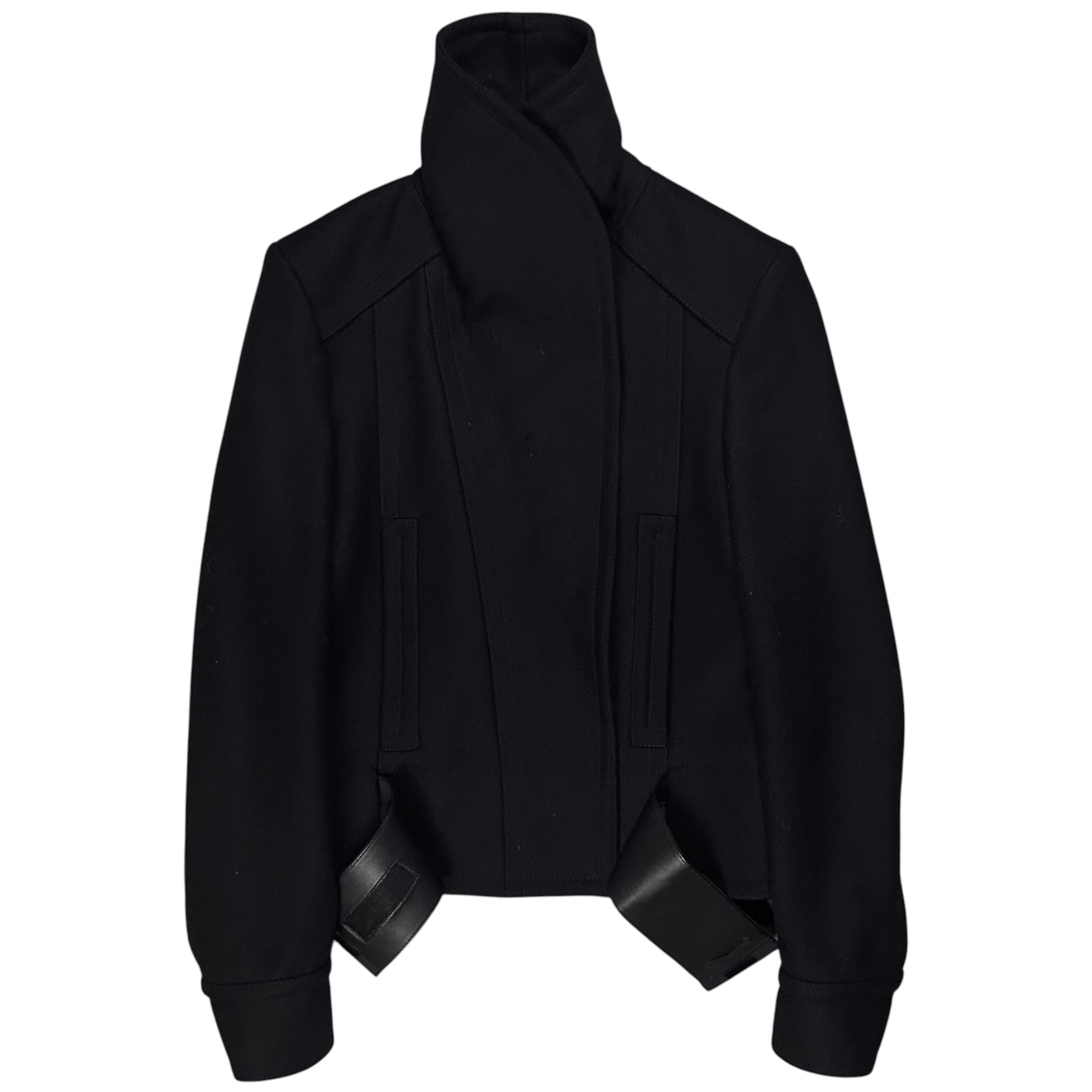ジャケット・アウター GUCCI by TOM FORD cashmere cort black Gucci by Tom Ford Asymmetric Velcro Belted Cashmere Jacket - AW04