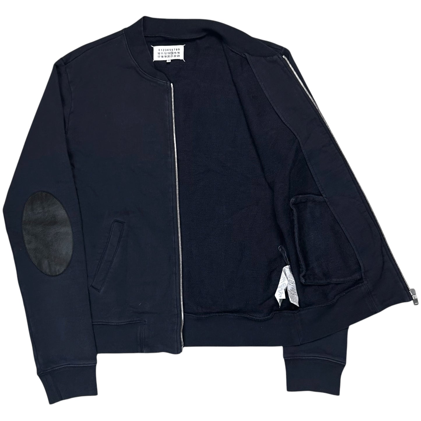 Maison Margiela Leather Elbow Patch Zip Sweater - SS16