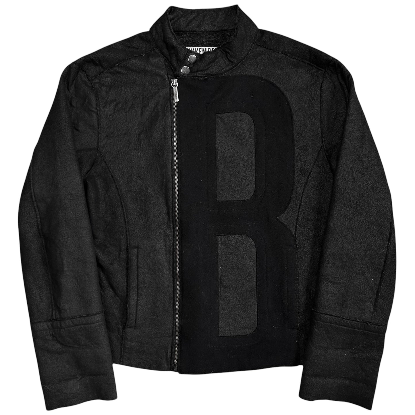 Dirk Bikkembergs B Embossed Wool Bomber Jacket