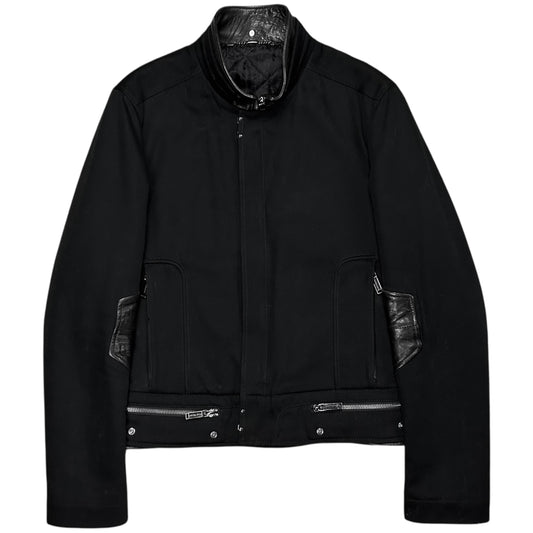 Dirk Bikkembergs Leather Patched Zip Biker Jacket