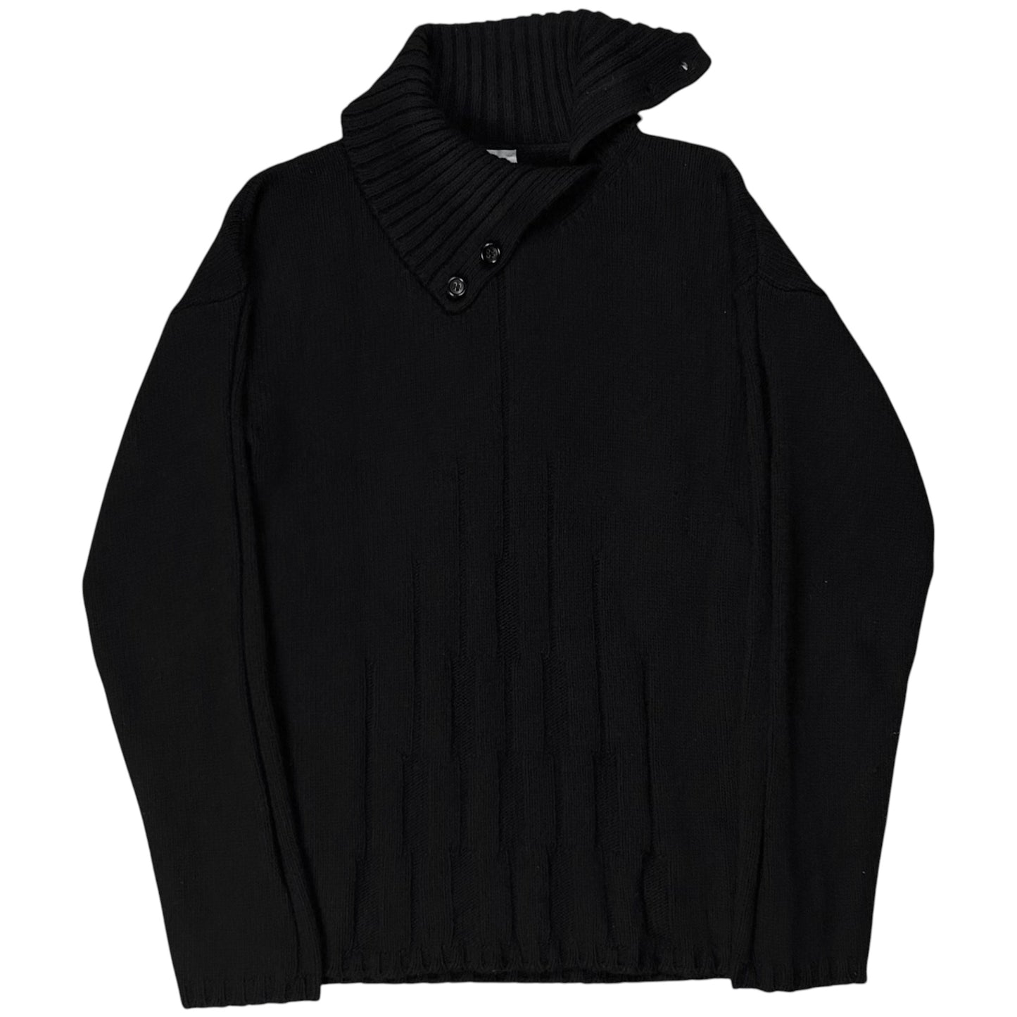 Jil Sander Aymmetric Button Collar Knit Sweater