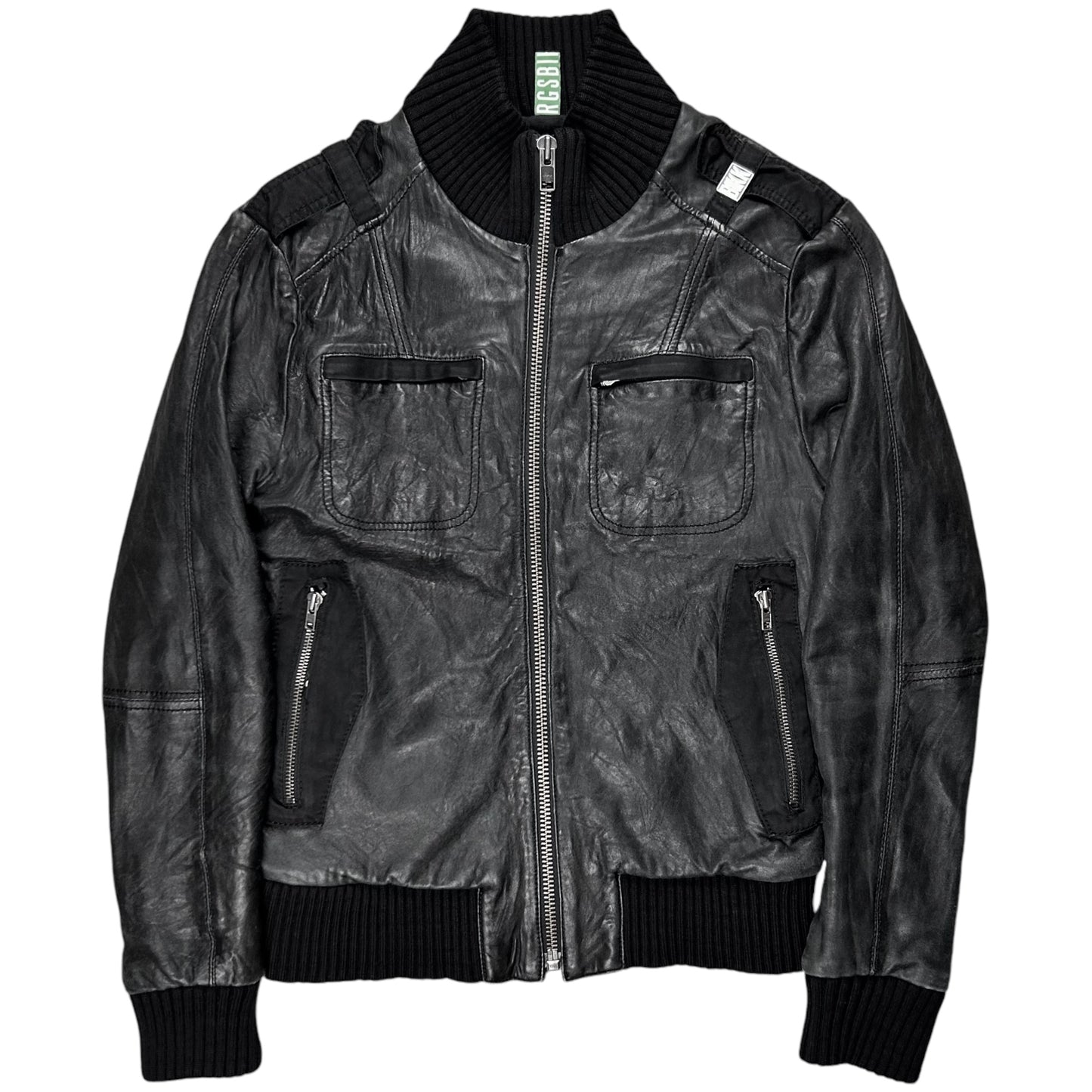 Dirk Bikkembergs Military Flight Leather Jacket