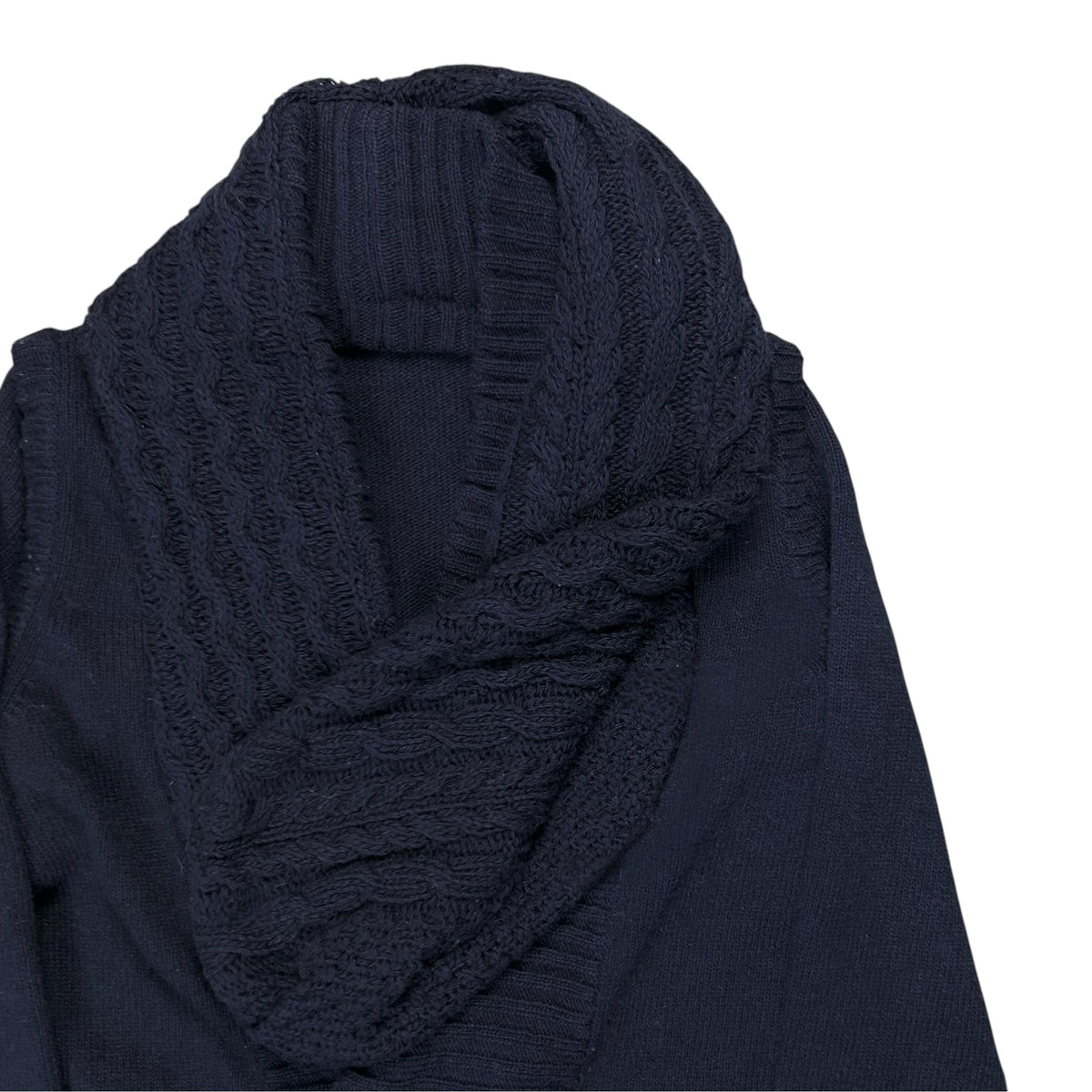 Balenciaga Distorted Cable Knit Snap Shawl Cardigan - AW07