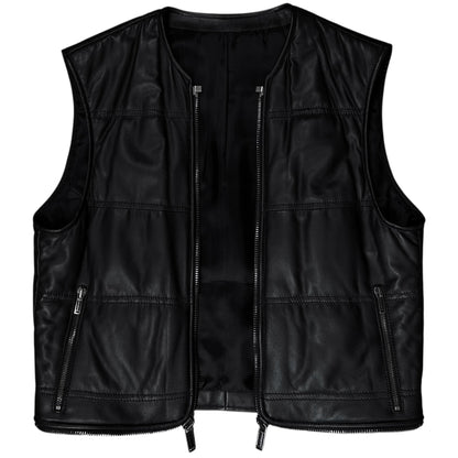 Dirk Bikkembergs Double Layered Zip Bomber Leather Jacket