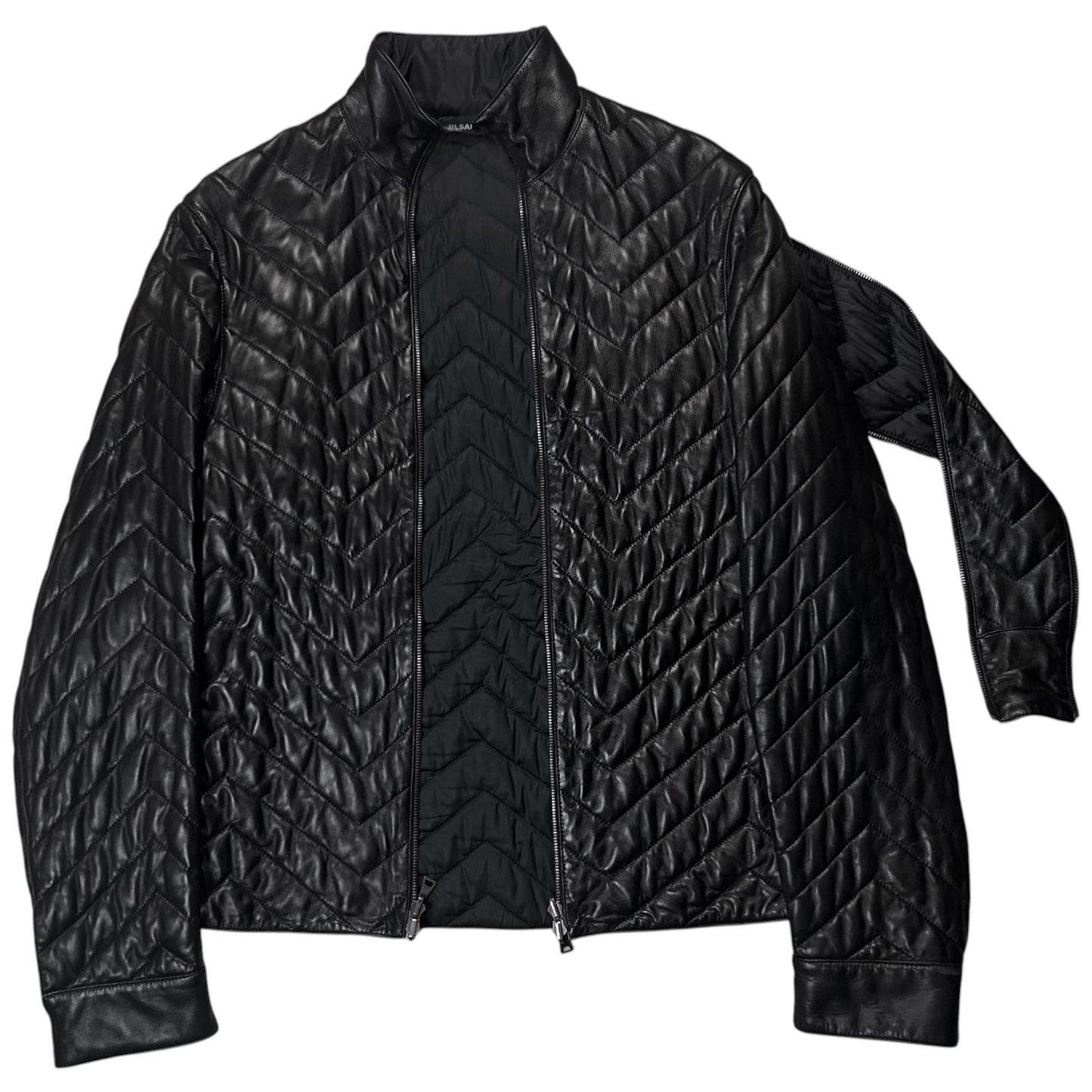 Jil Sander by Raf Simons Quilted Dual Zip Leather Jacket - AW07