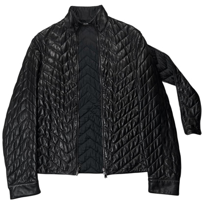 Jil Sander by Raf Simons Quilted Dual Zip Leather Jacket - AW07
