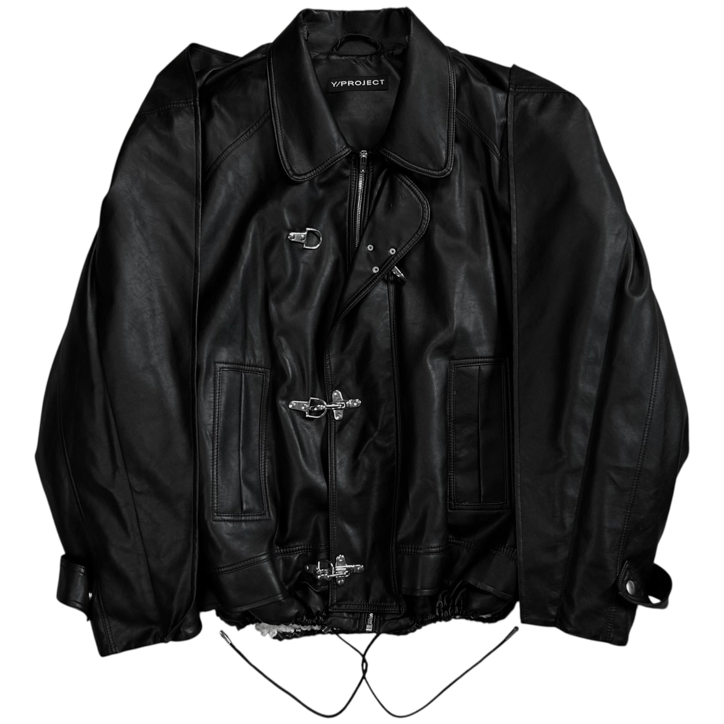 Y/Project Distorted Shoulder Fireman Buckle Faux Leather