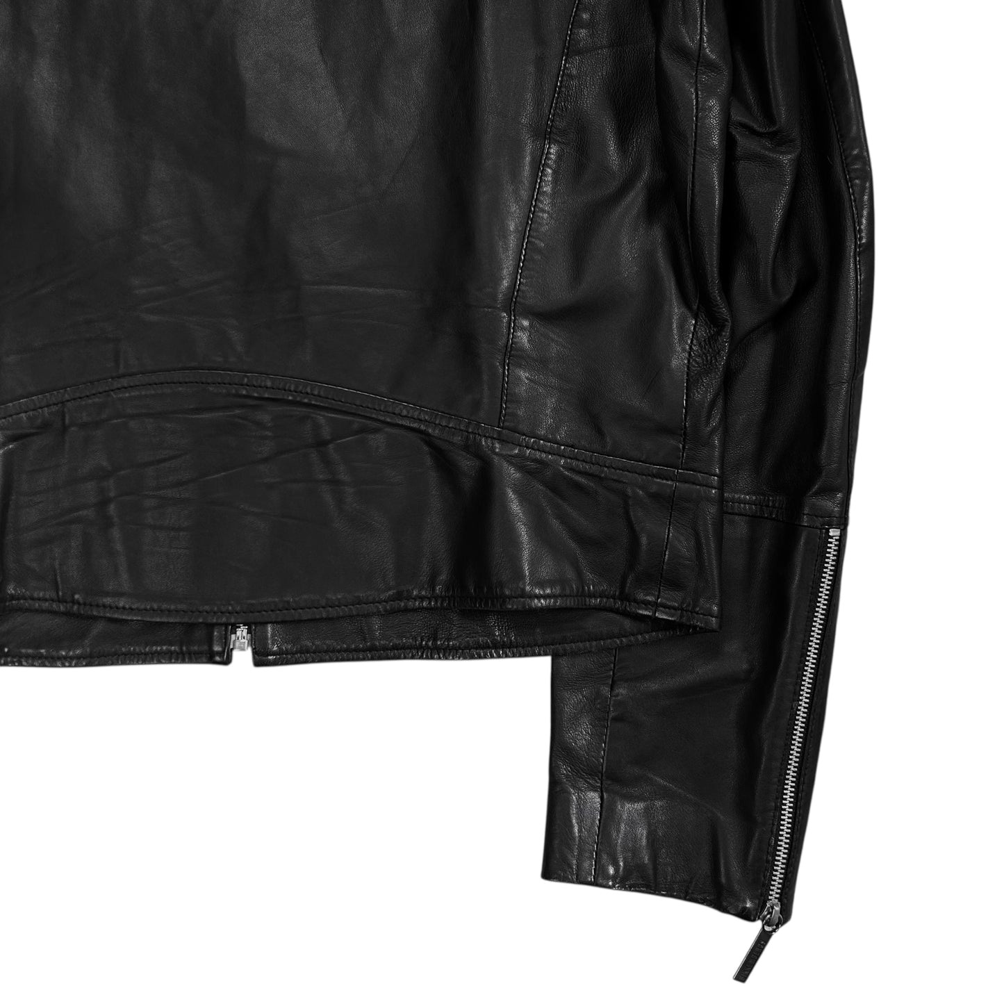 Dirk Bikkembergs Logo Patch Leather Cafe Jacket