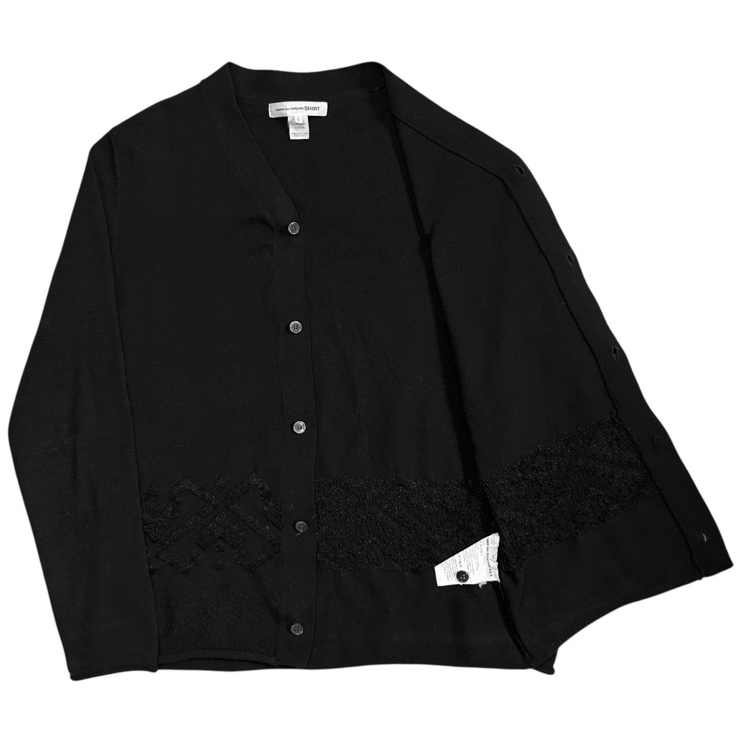 Comme des Garcons Shirt Geometric Embroidered Cardigan