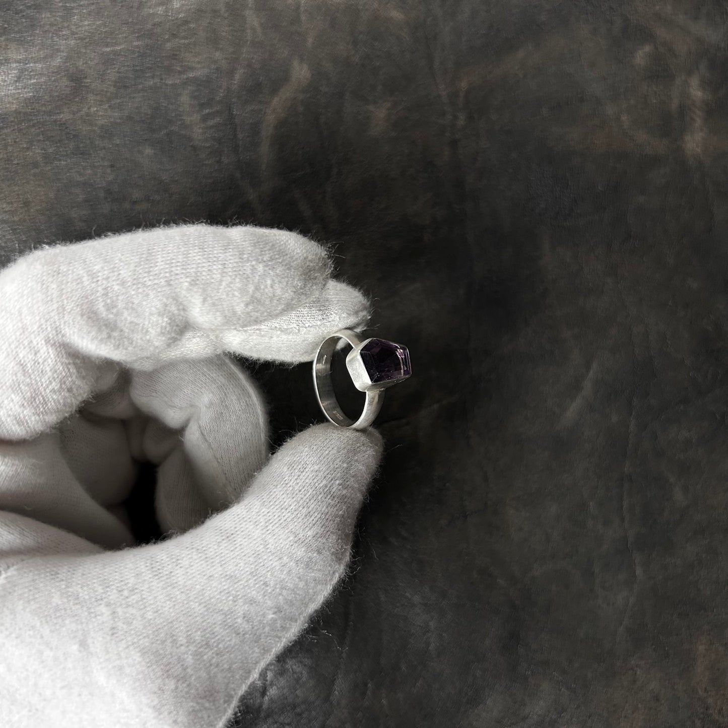 Pentagon Amethyst Stone Ring