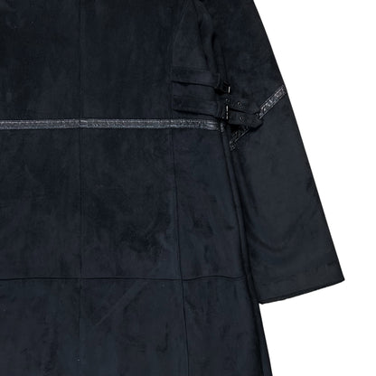 Balmain Multi Strap Faux Suede Coat - 90s