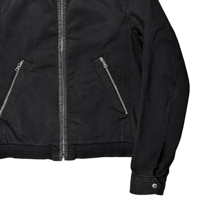 Prada Cropped Contrasted Moto Bomber Jacket