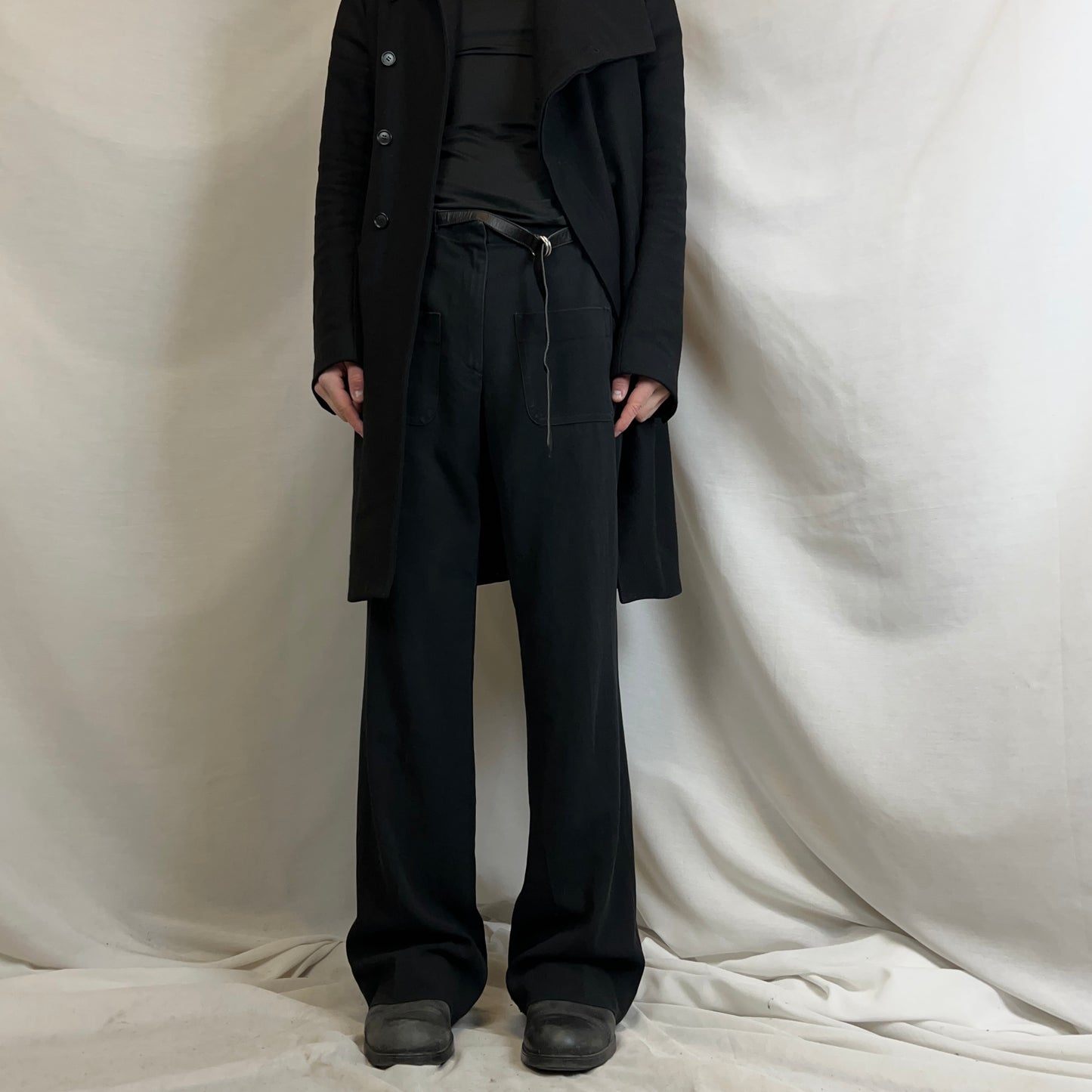 Dries Van Noten Leather Belted Trousers
