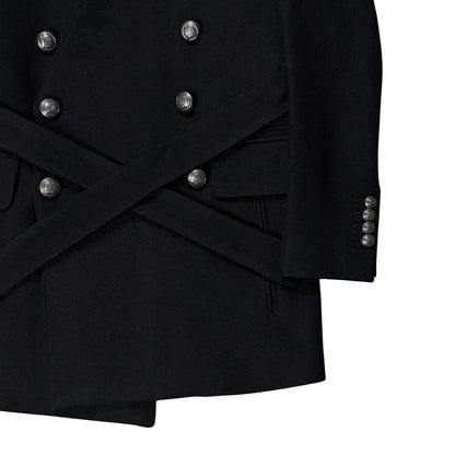 Balmain x H&M Collarless Belted Military Coat - AW15