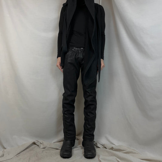 Dirk Bikkembergs Waxed Metal Patch Jeans - AW08