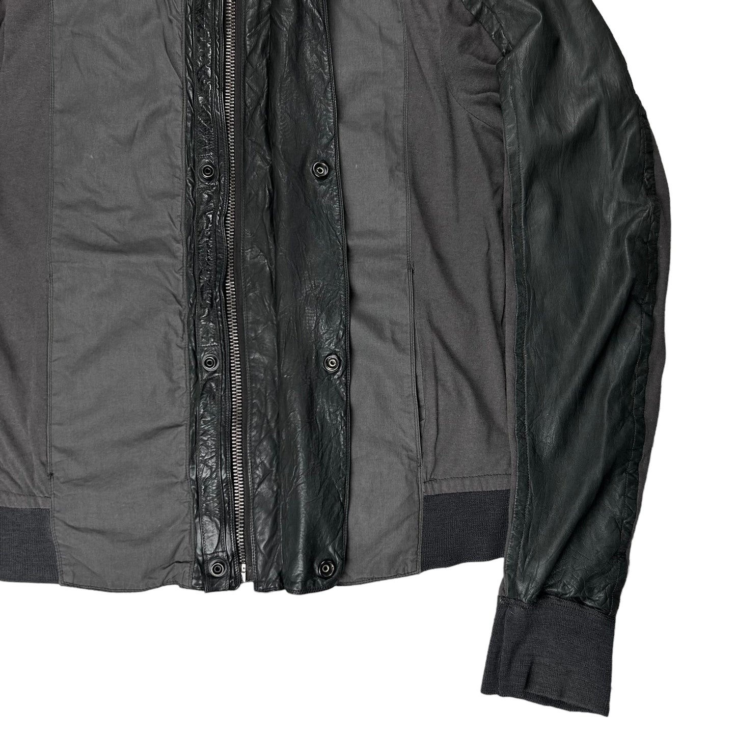 Rick Owens Cropped Hybrid Leather Bomber Jacket