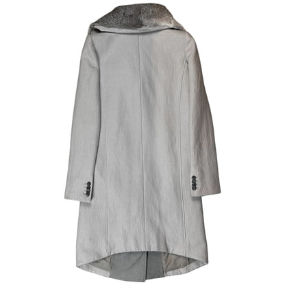Helmut Lang Asymmetric Rabbit Fur Collar Coat - AW10