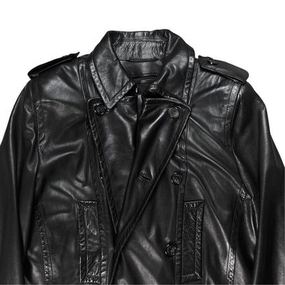 Gucci by Tom Ford Military Leather Peacoat - AW96