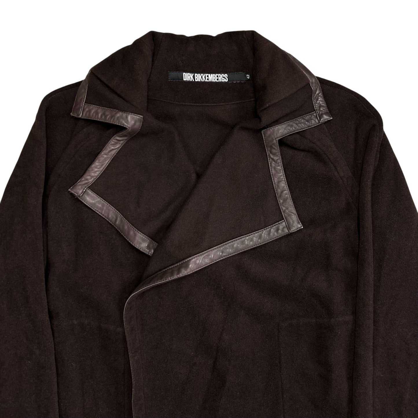 Dirk Bikkembergs Leather Trimmed Coat