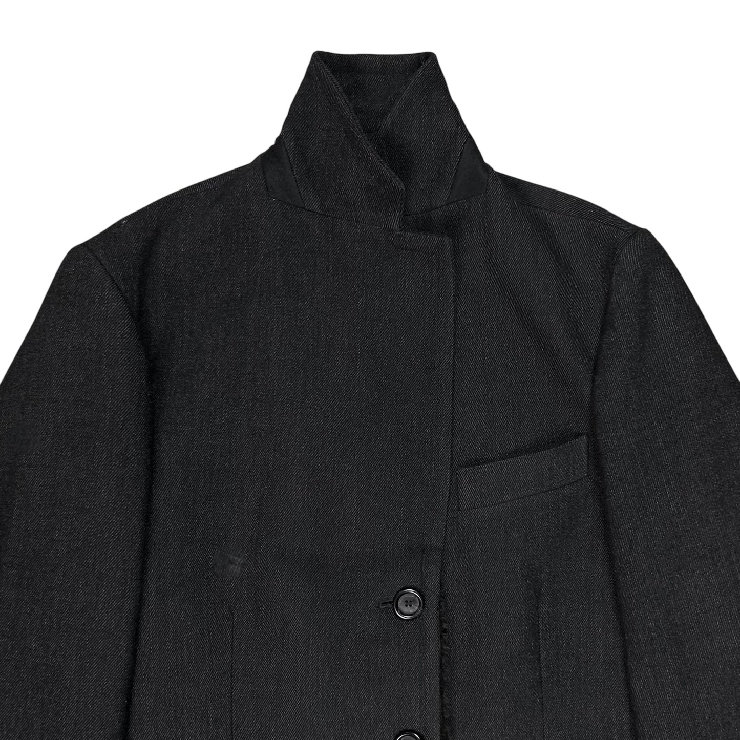 Dries Van Noten Faux Fur Applicated Wool Coat - 2000s