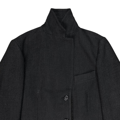 Dries Van Noten Faux Fur Applicated Wool Coat - 2000s