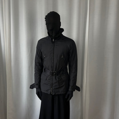 Prada Belted Goat Fur Collar Field Jacket